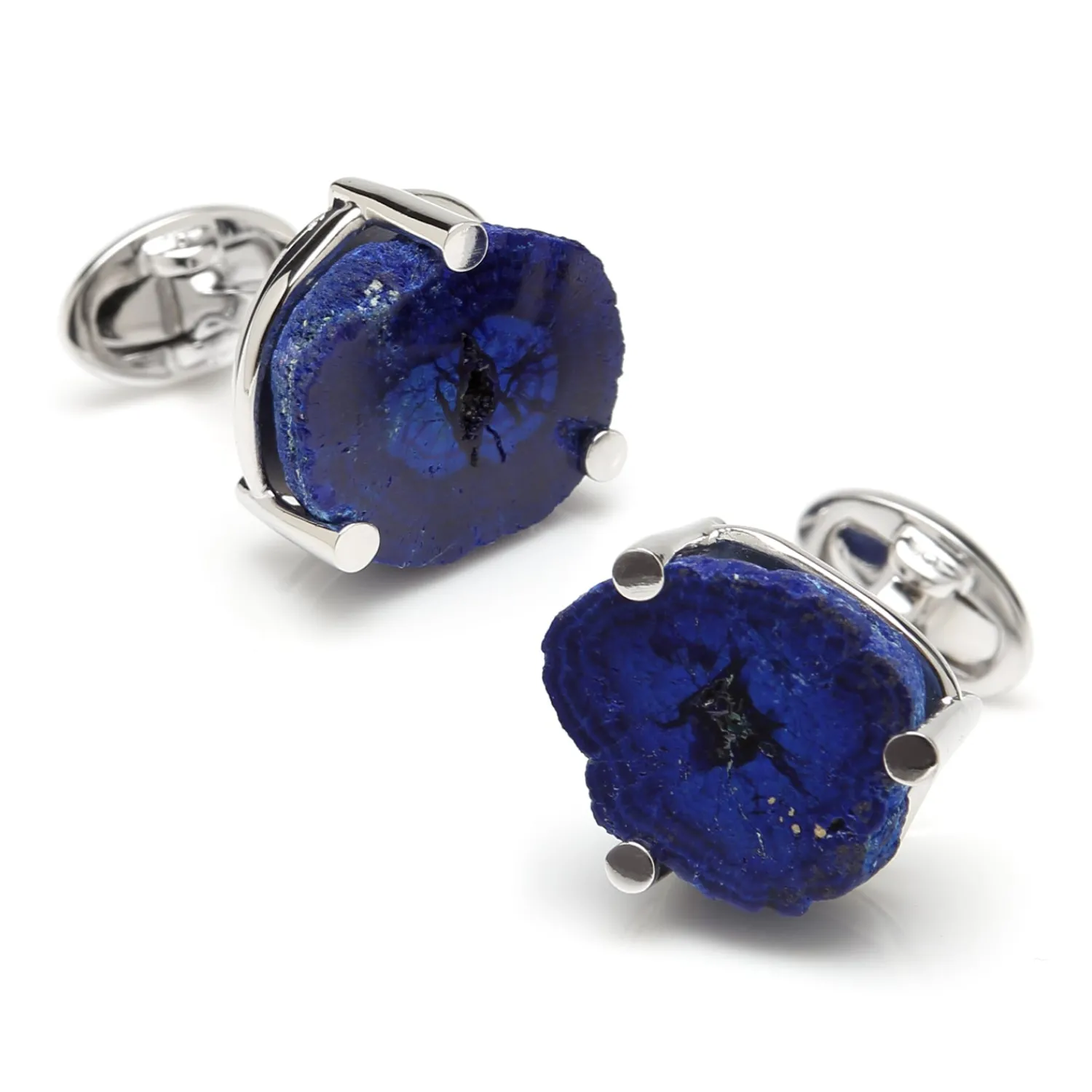 Discount Sterling Polished Russian Azurite Cufflinks Luxury Cufflinks | Hobbies & Interests Cufflinks