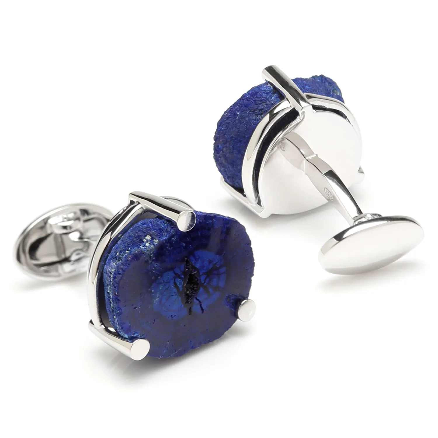 Discount Sterling Polished Russian Azurite Cufflinks Luxury Cufflinks | Hobbies & Interests Cufflinks