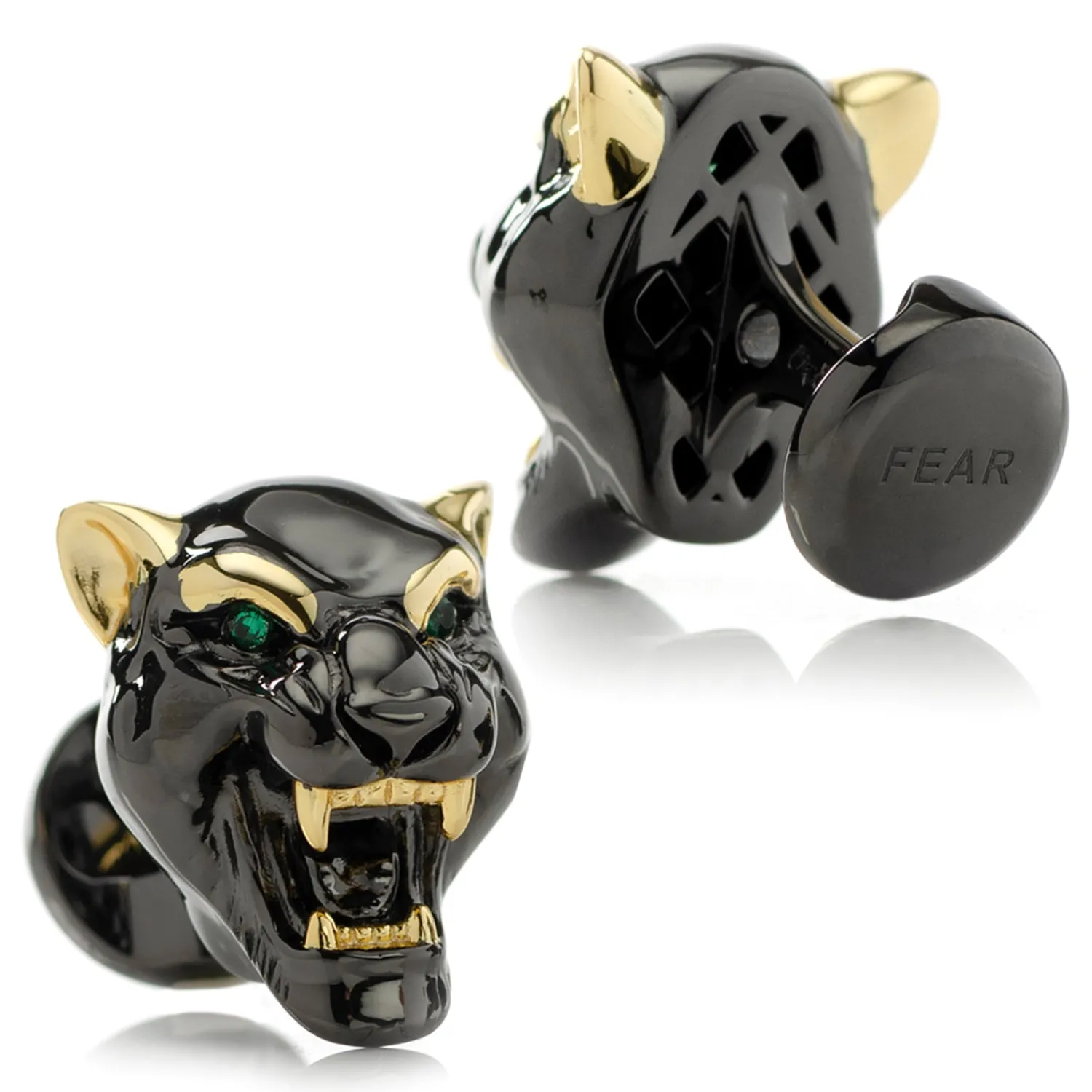 Store Sterling Silver Black and Gold Panther Cufflinks Luxury Cufflinks | Hobbies & Interests Cufflinks