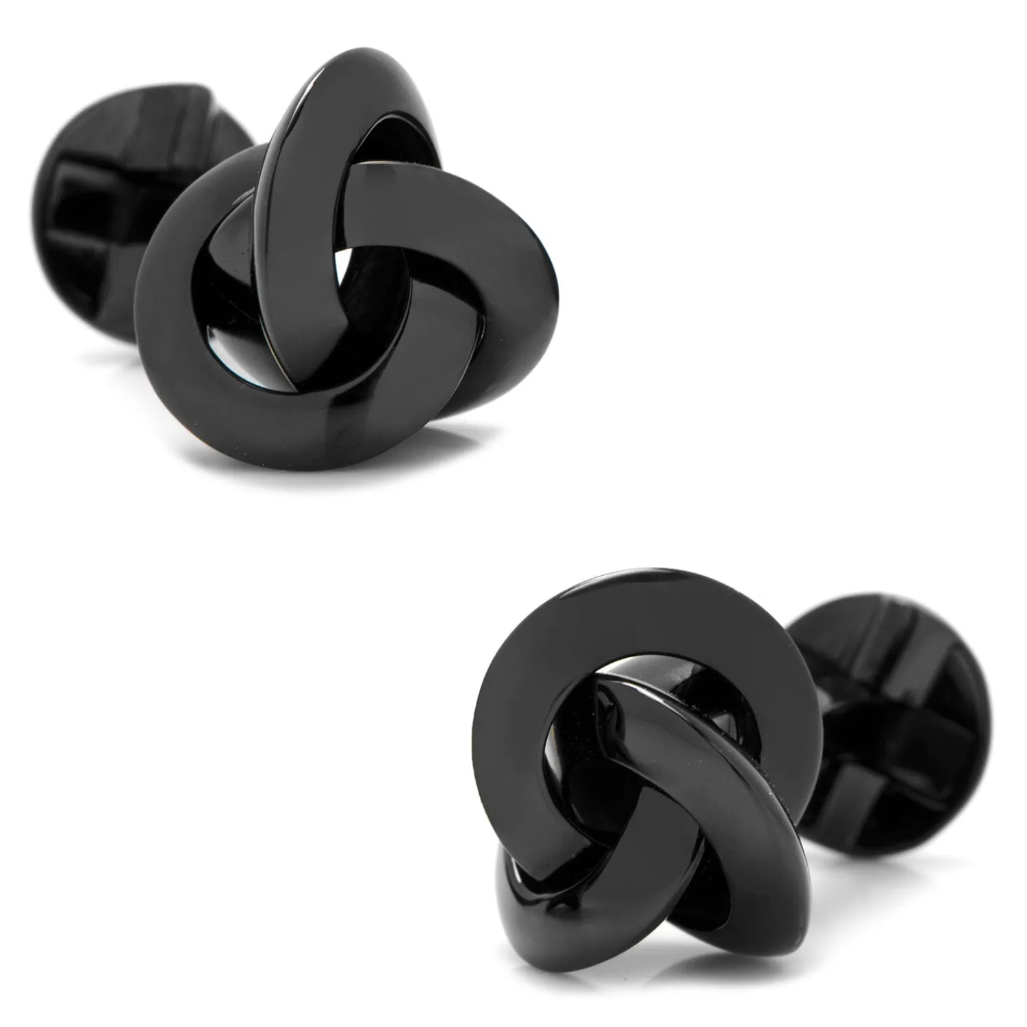 Outlet Sterling Silver Black Knot Cufflinks Wedding Cufflinks | Luxury Cufflinks
