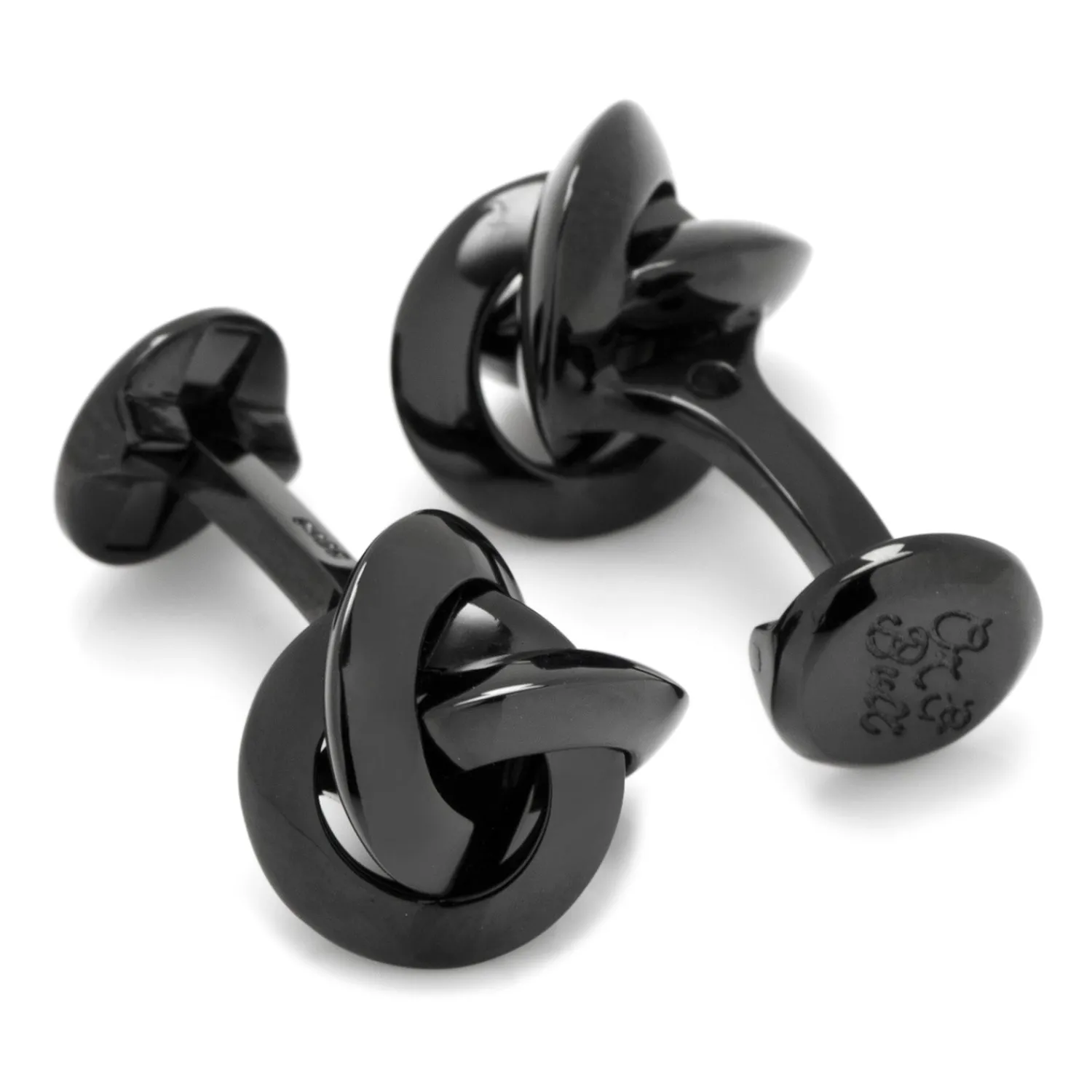 Outlet Sterling Silver Black Knot Cufflinks Wedding Cufflinks | Luxury Cufflinks