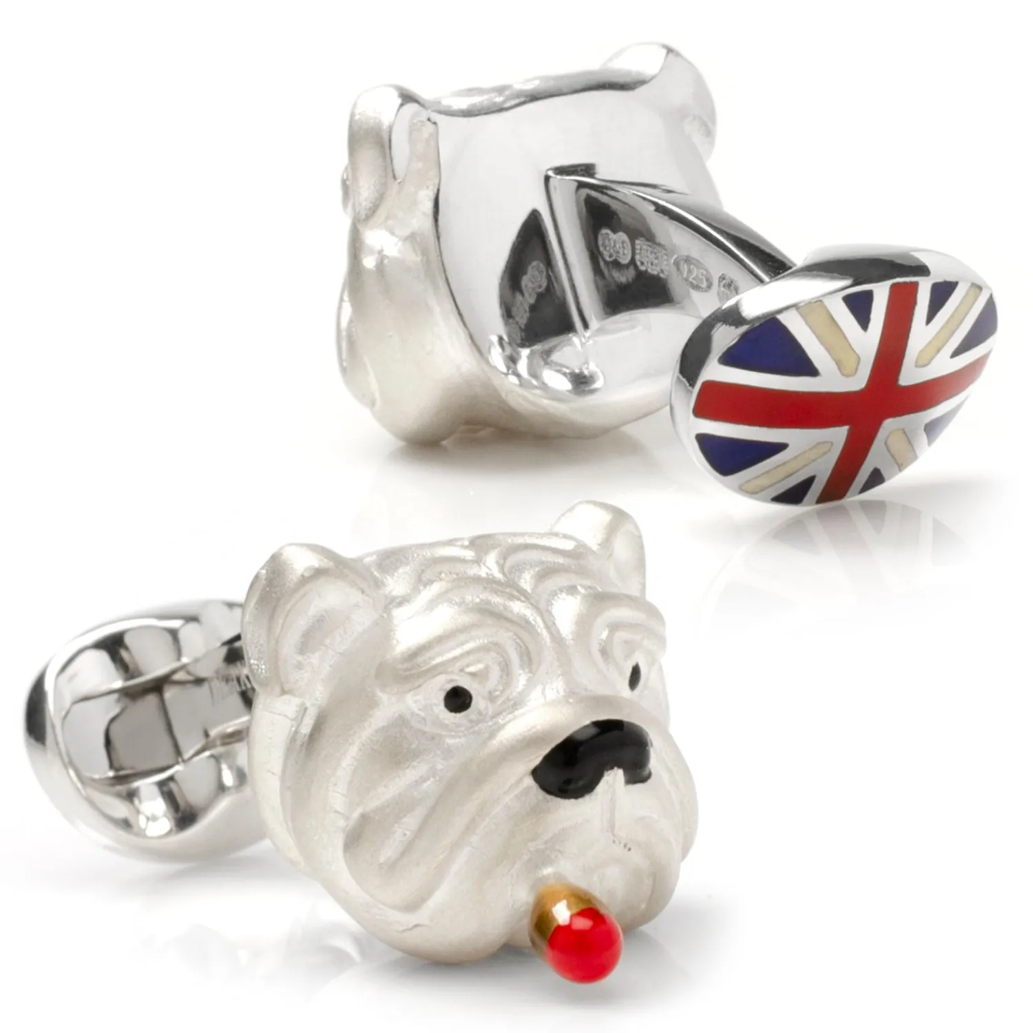Clearance Sterling Silver Bulldog with Cigar Cufflinks Luxury Cufflinks | Hobbies & Interests Cufflinks