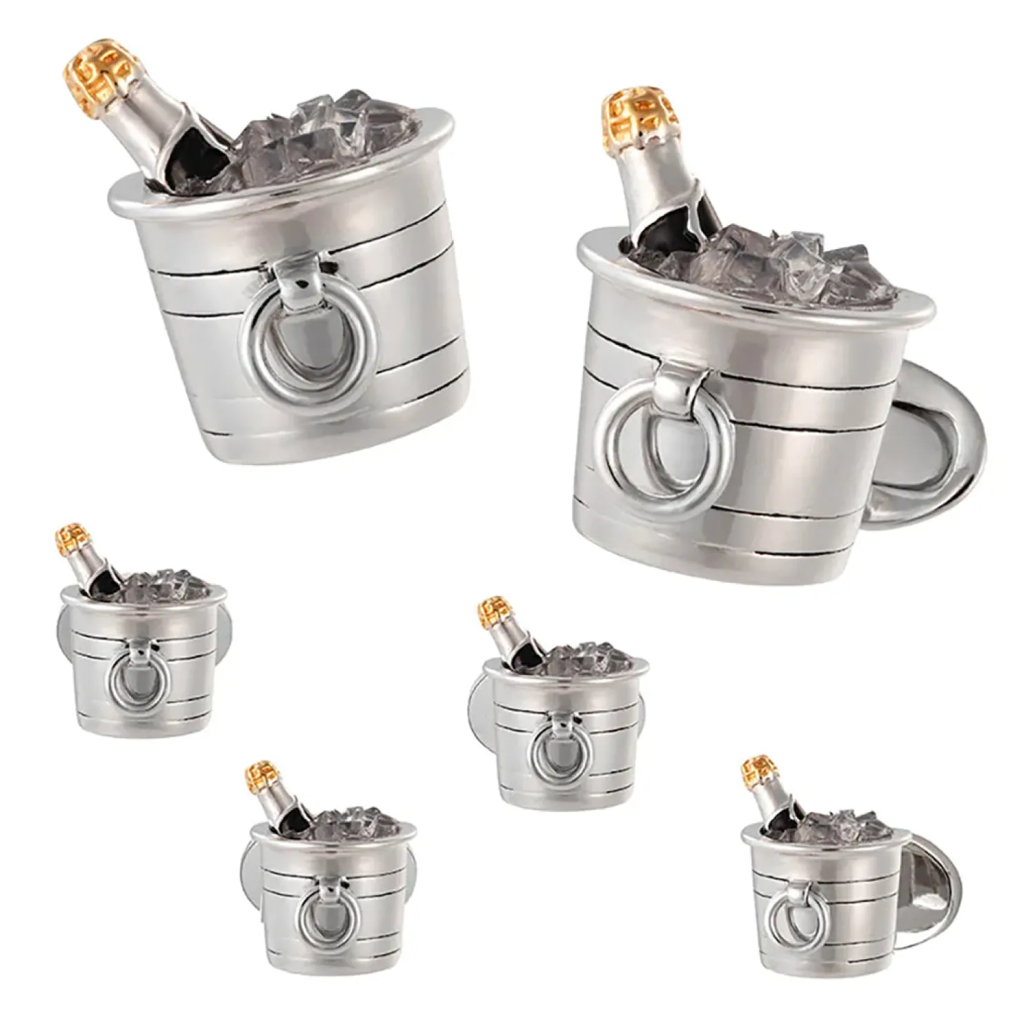 Cheap Sterling Silver Champagne Bucket Stud Set Stud Sets