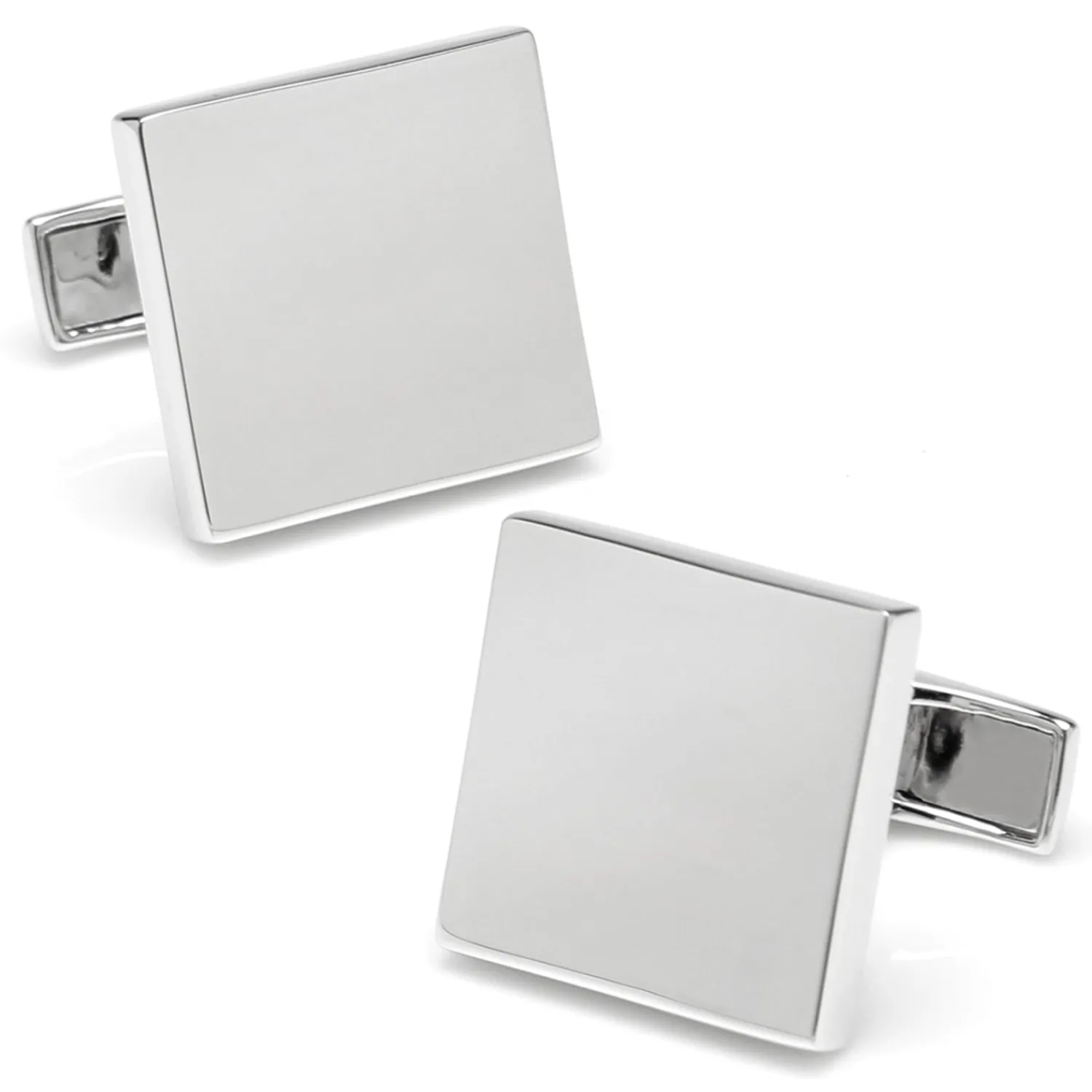 Outlet Sterling Silver Infinity Edge Square Engravable Cufflinks Luxury Cufflinks | Hobbies & Interests Cufflinks