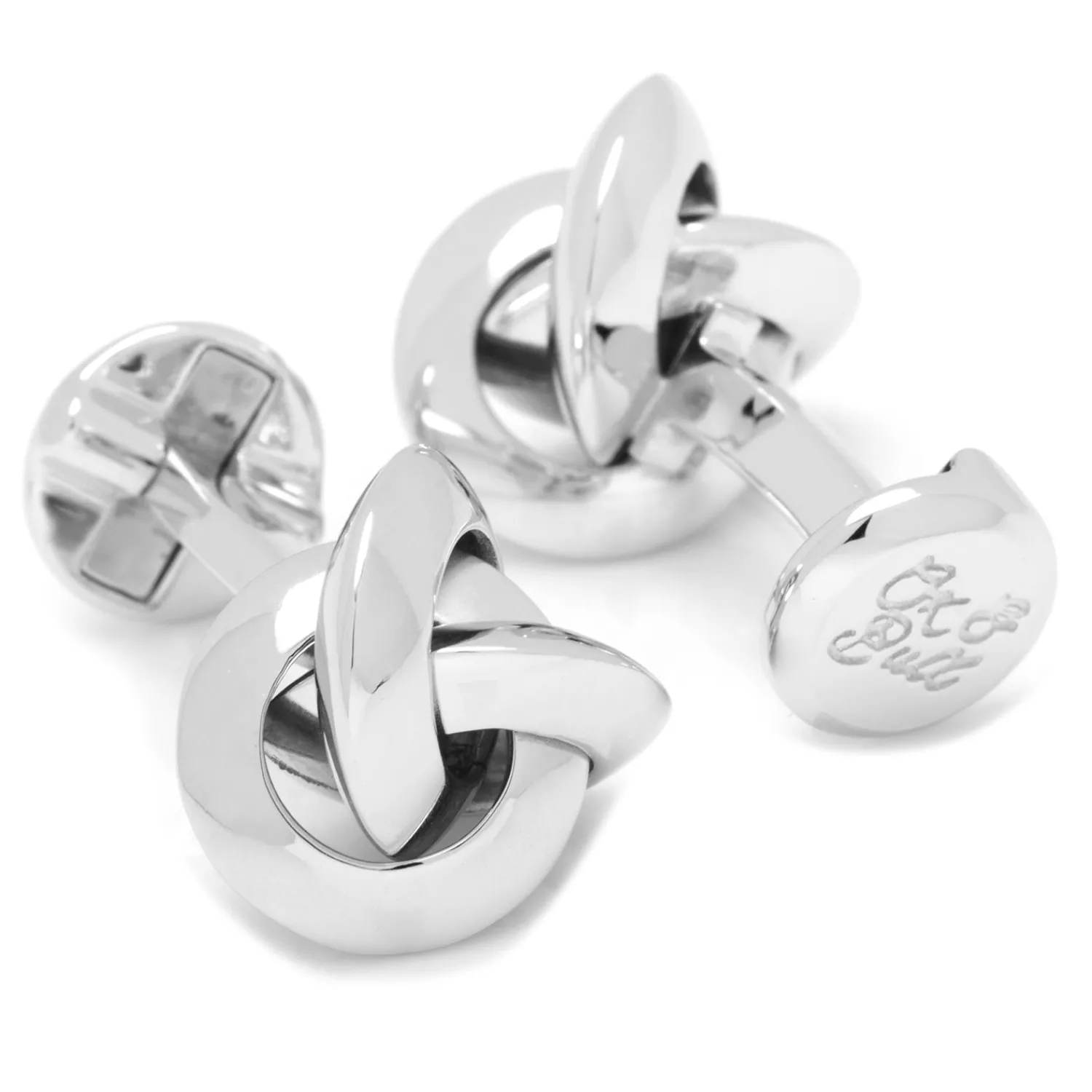 Flash Sale Sterling Silver Knot Cufflinks Wedding Cufflinks | Luxury Cufflinks