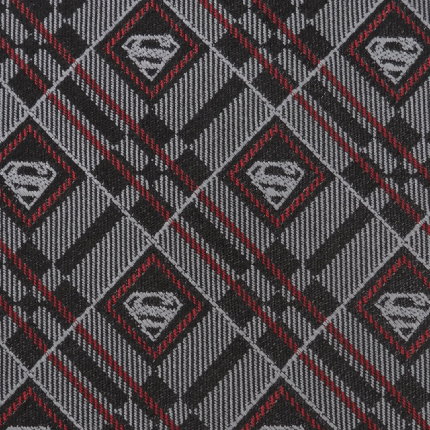 superman_geometric_gray_silk_mens_tie_4.webp Best Sale Superman Geometric Gray Silk Men's Tie Dc Comics Ties