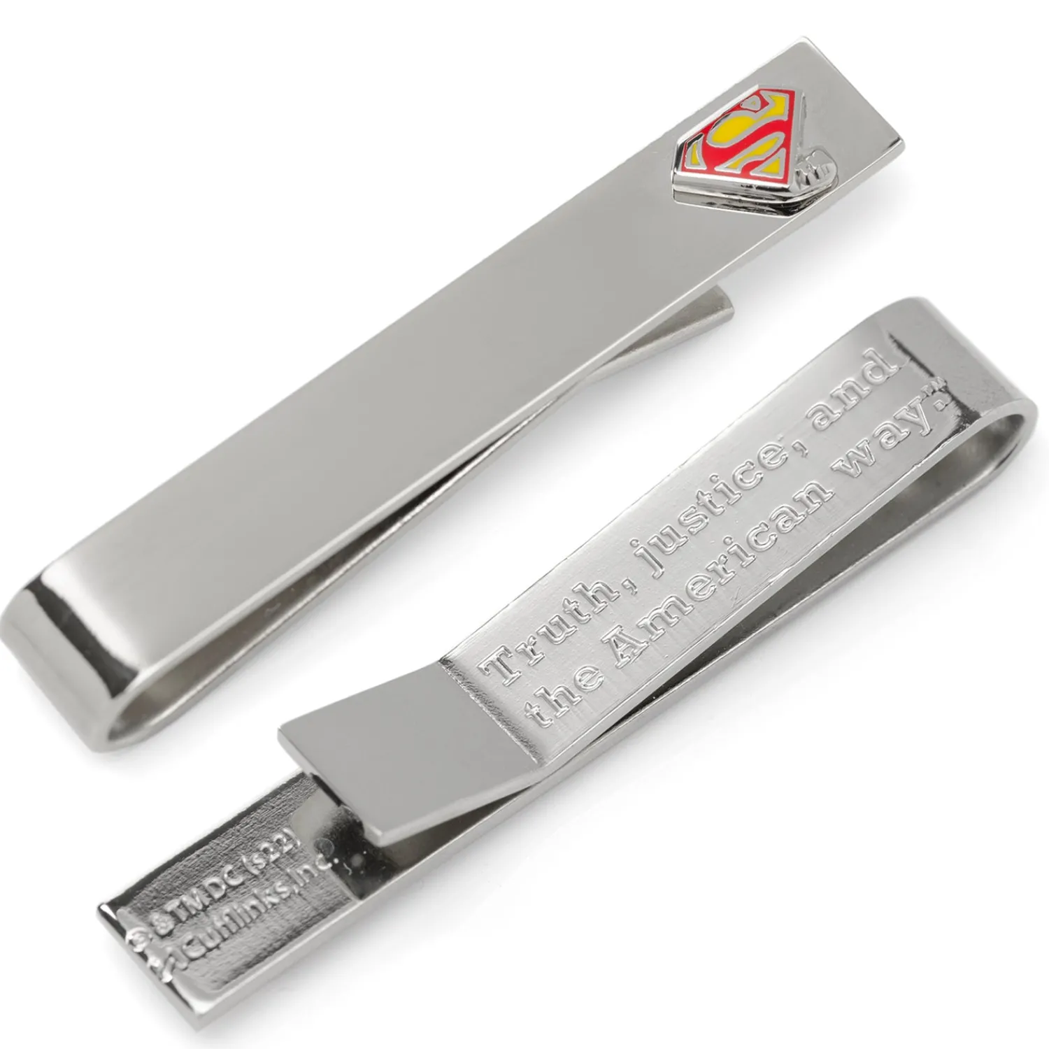 Discount Superman Hidden Message Silver Tie Bar Movies & Characters Tie Bars | Hidden Message Tie Bars