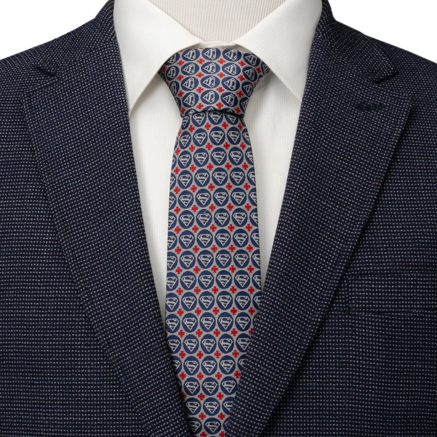 Best Superman Shield Motif Gray Men's Tie Dc Comics Ties