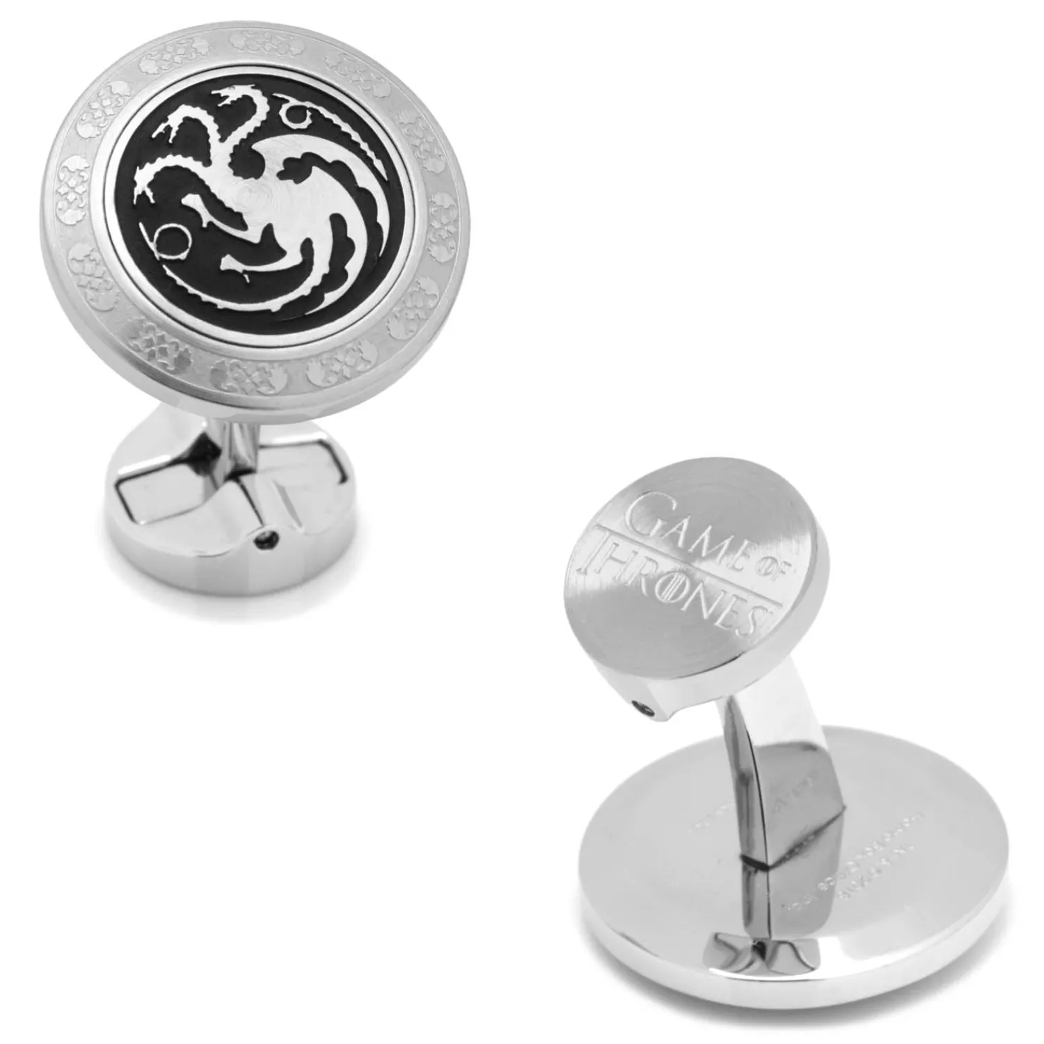 Shop Targaryen Filigree Stainless Steel Cufflinks Luxury Cufflinks | Movies & Characters Cufflinks