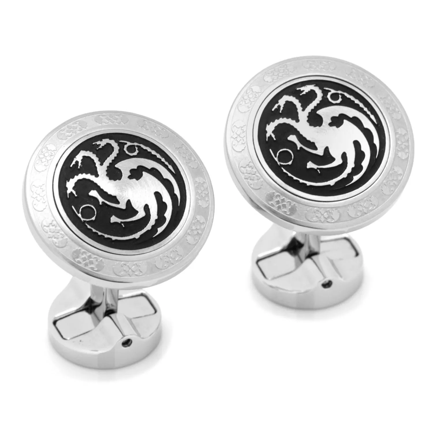 Shop Targaryen Filigree Stainless Steel Cufflinks Luxury Cufflinks | Movies & Characters Cufflinks