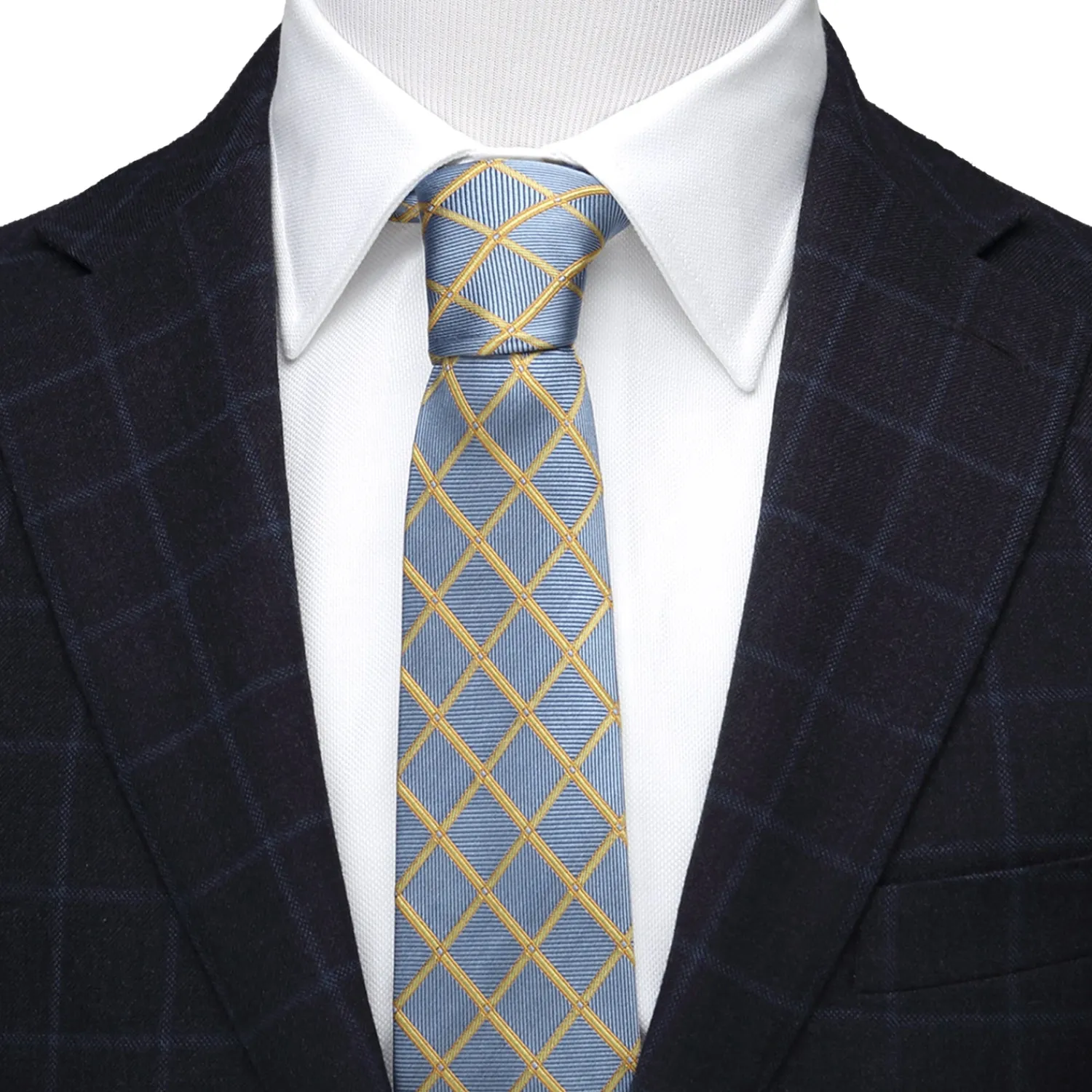 Best The Edward Tie (Gold Check Men's Tie) Classic Ties