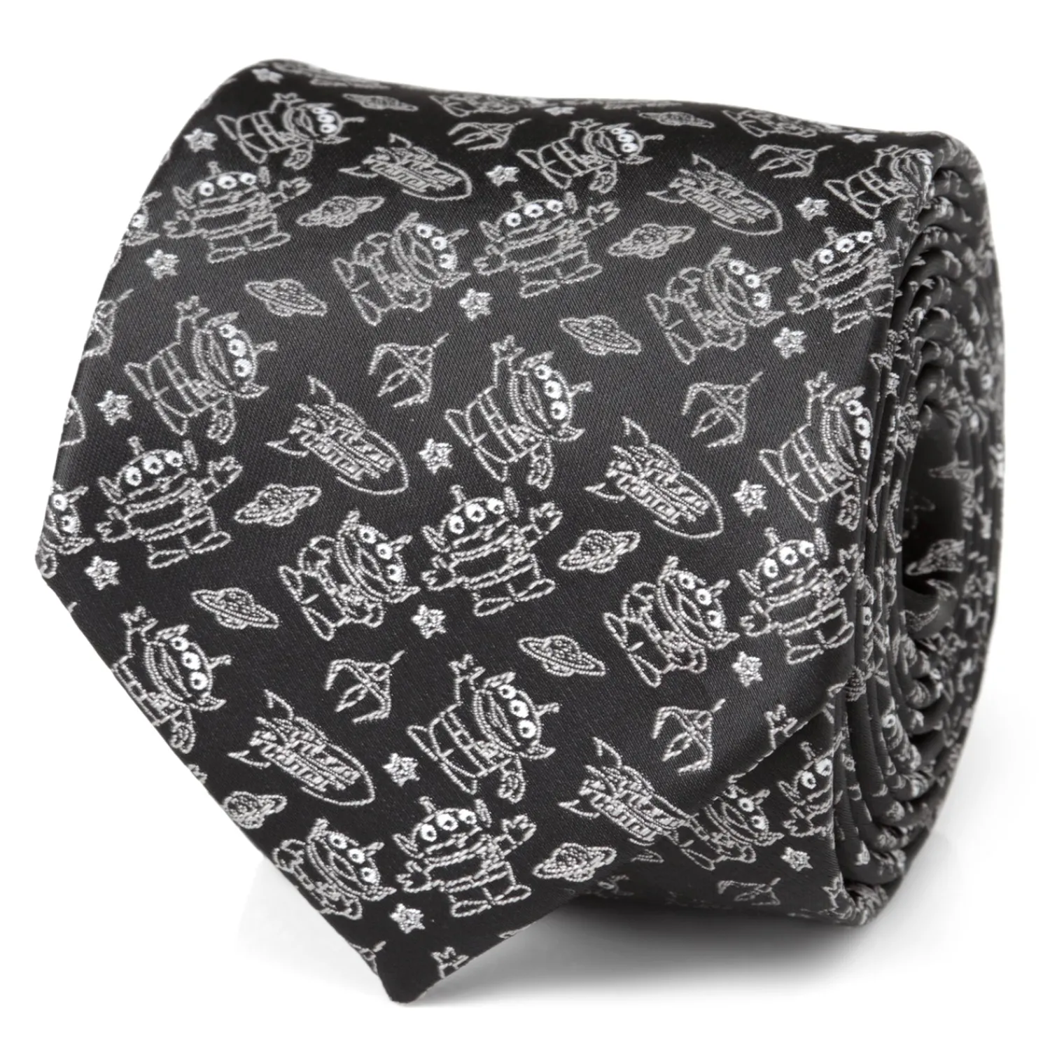 Cheap Toy Story Alien Print Black Men's Tie Disney Ties