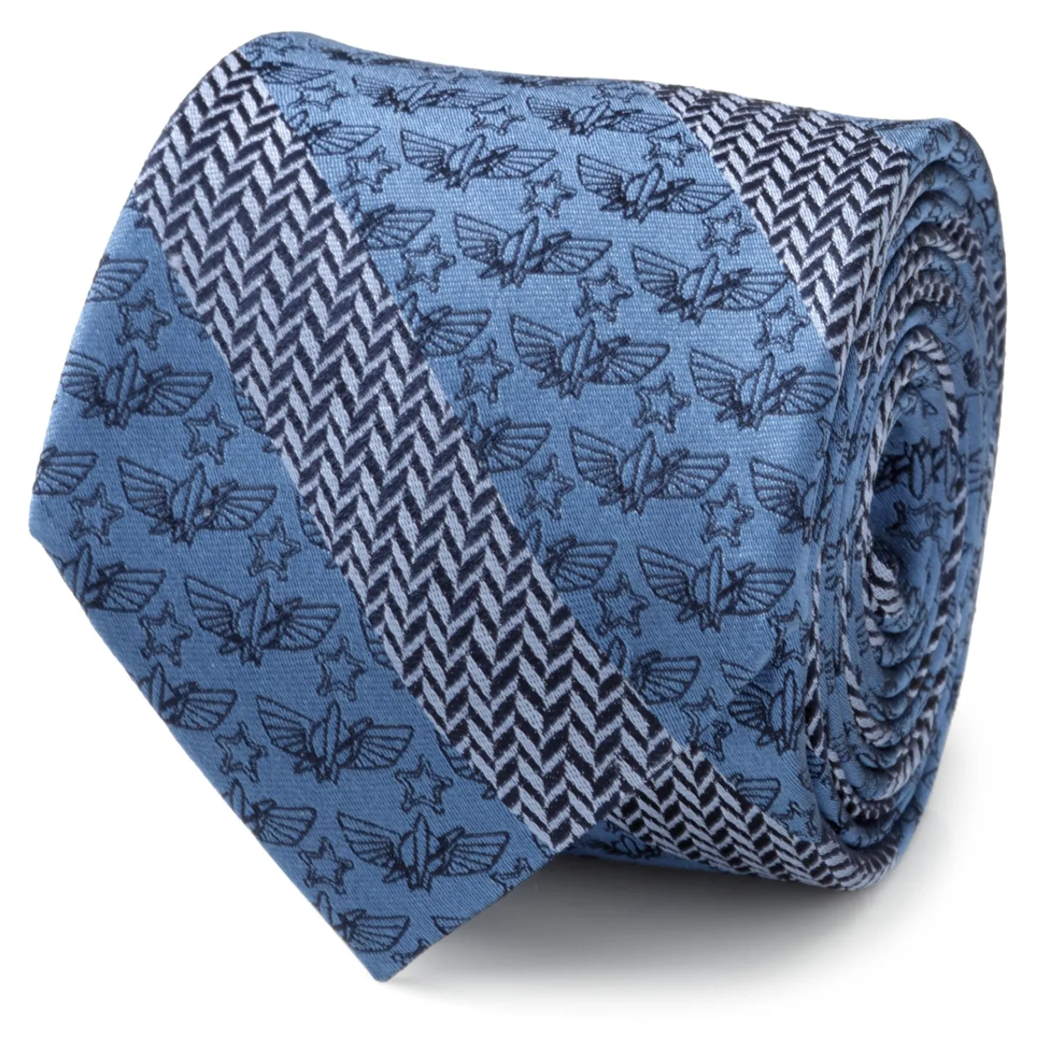 Best Toy Story Icon Herringbone Stripe Blue Men's Tie Disney Ties