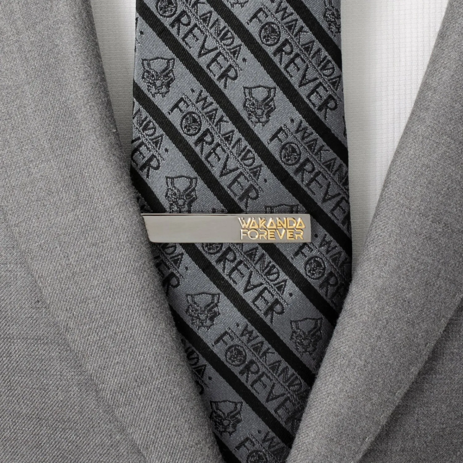 Shop Wakanda Forever Gunmetal Gold Tie Clip Movies & Characters Tie Bars