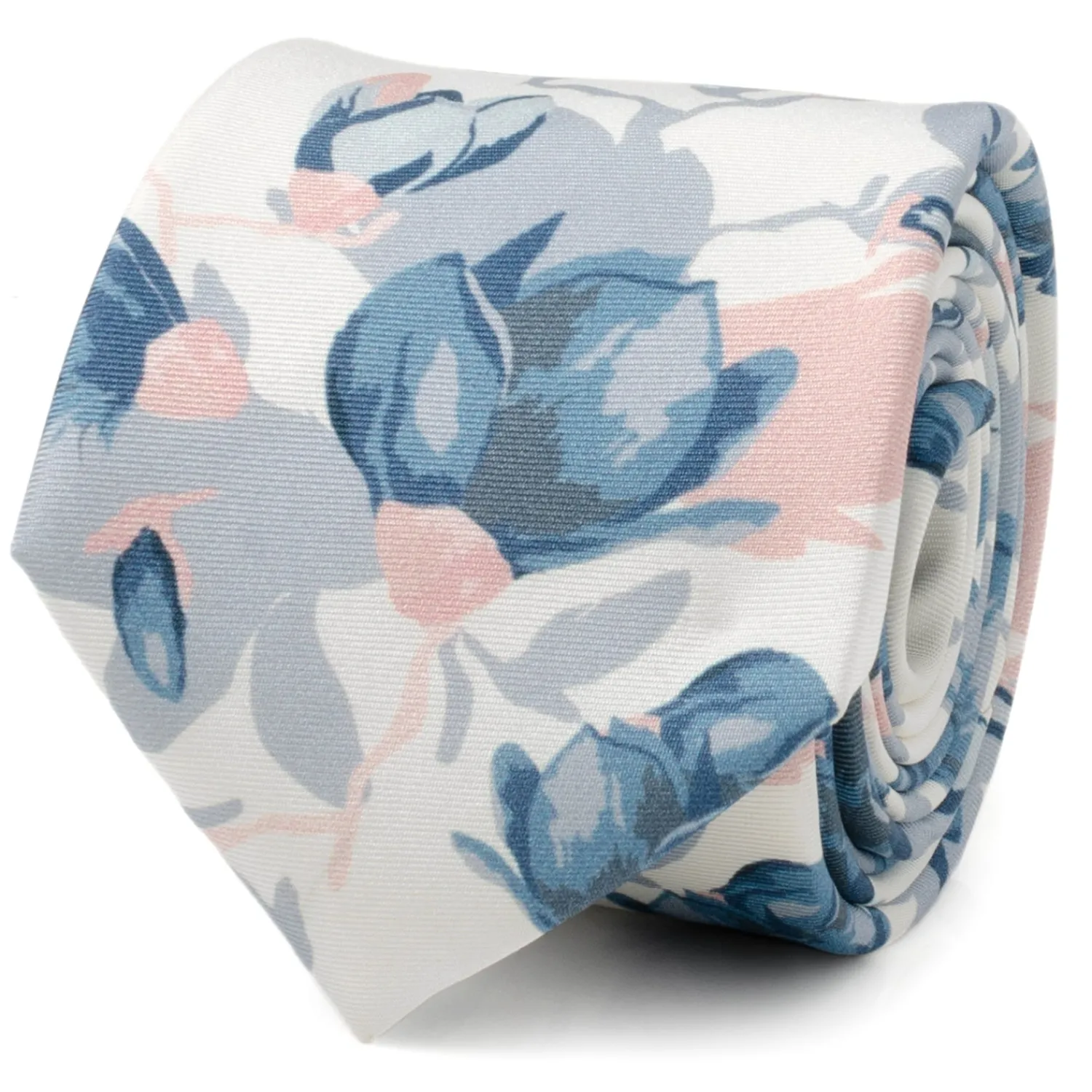 Hot White Floral Patterned Printed Men's Tie Classic Ties
