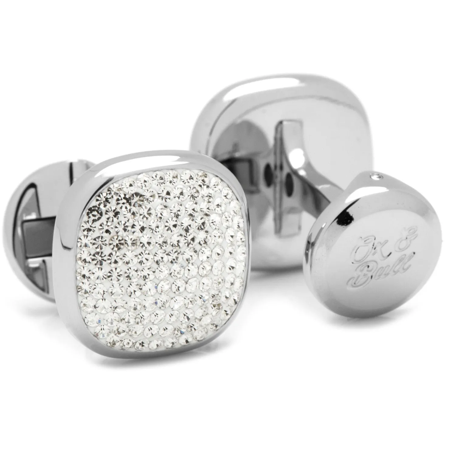 Clearance White Pave Crystal Cufflinks Luxury Cufflinks | Hobbies & Interests Cufflinks