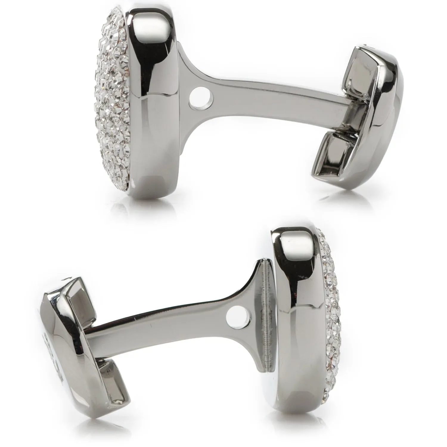 white_pave_crystal_cufflinks_3.webp Clearance White Pave Crystal Cufflinks Luxury Cufflinks | Hobbies & Interests Cufflinks
