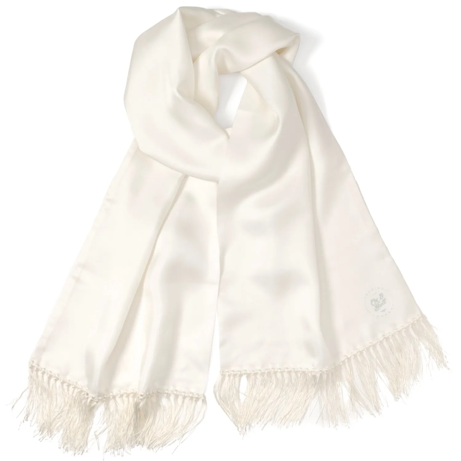 Shop White Silk Tuxedo Scarf Scarves