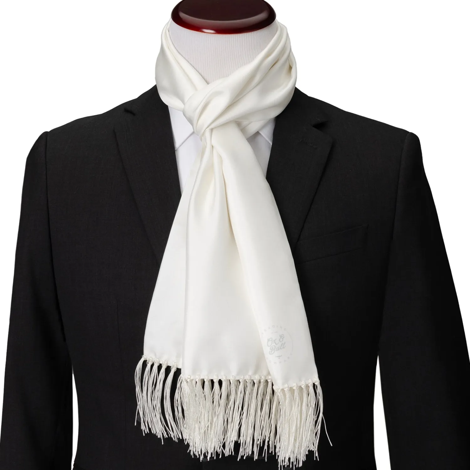 Shop White Silk Tuxedo Scarf Scarves