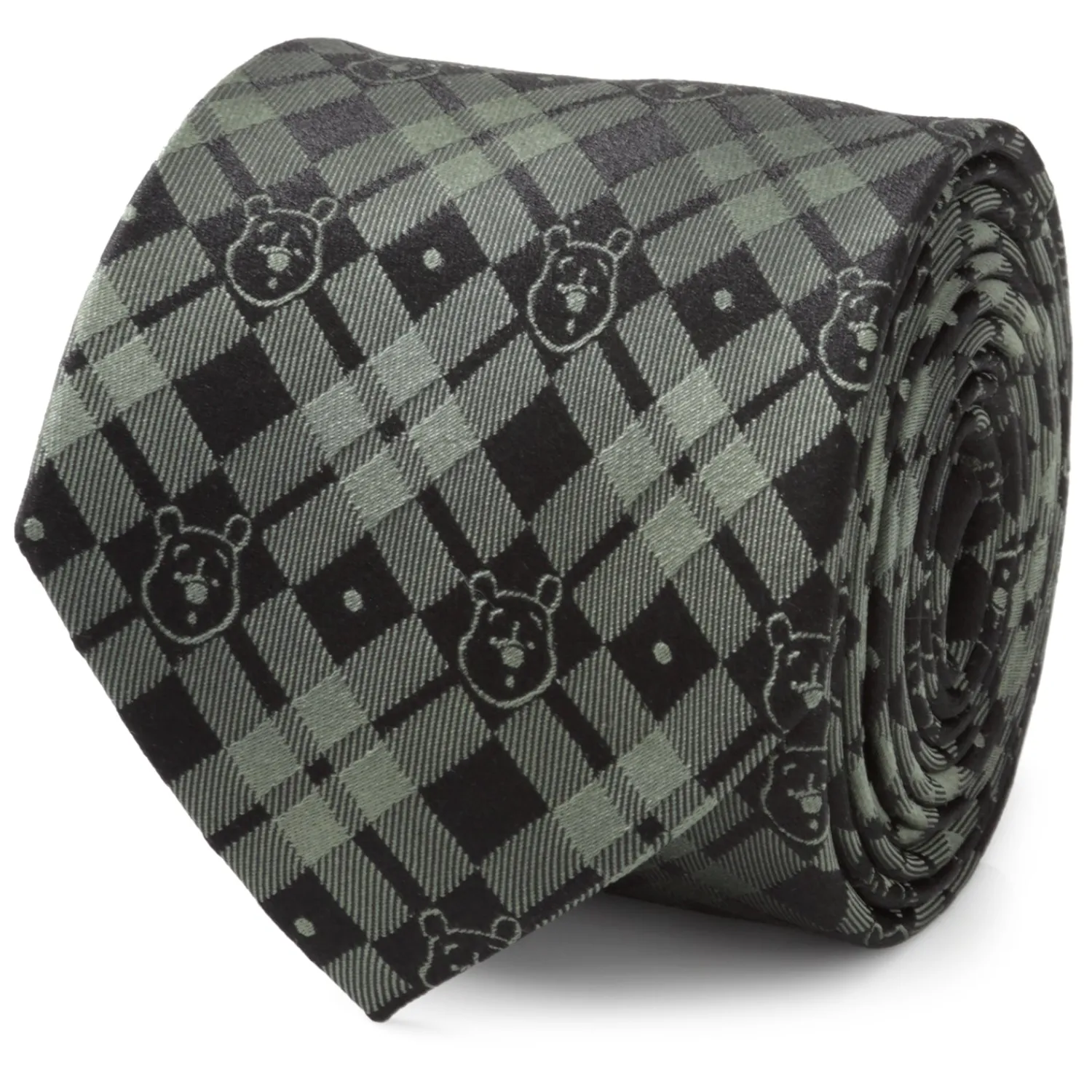 Shop Winnie The Pooh Green Black Plaid Men's Tie Disney Ties