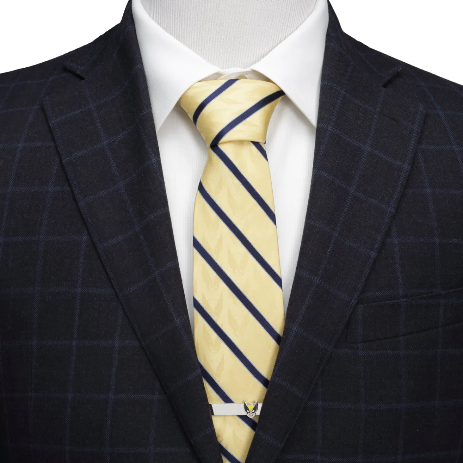Best Sale Wolverine Mask Yellow and Navy Silk Men's Tie Marvel Ties