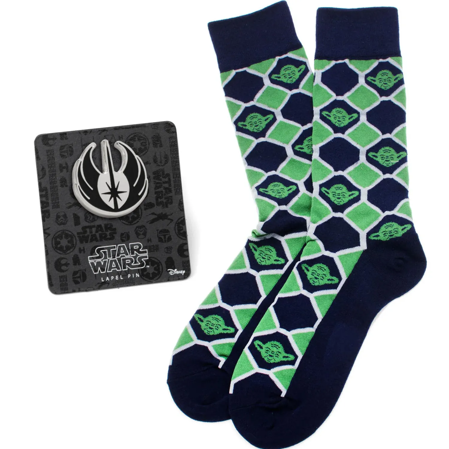 Sale Yoda Navy Checker Gift Set Socks